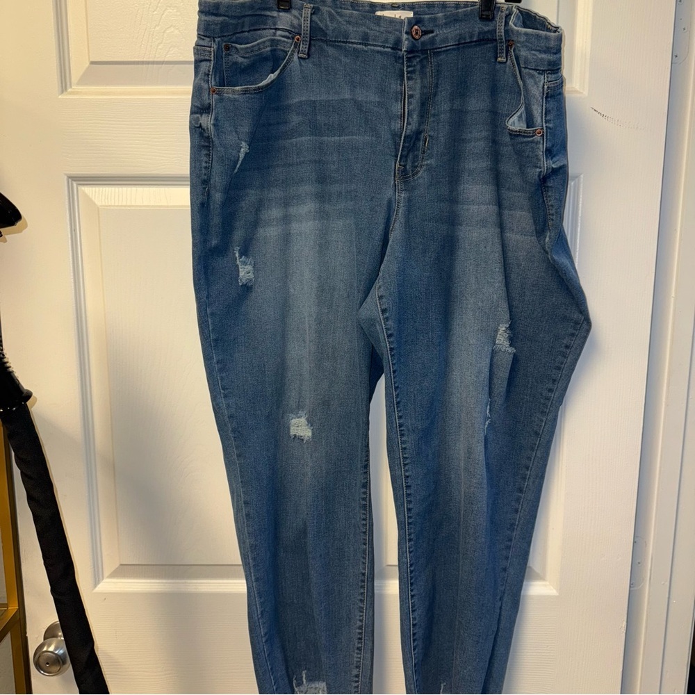 Nicole Miller‎ Boyfriend Jeans Distressed Relaxed Fit
